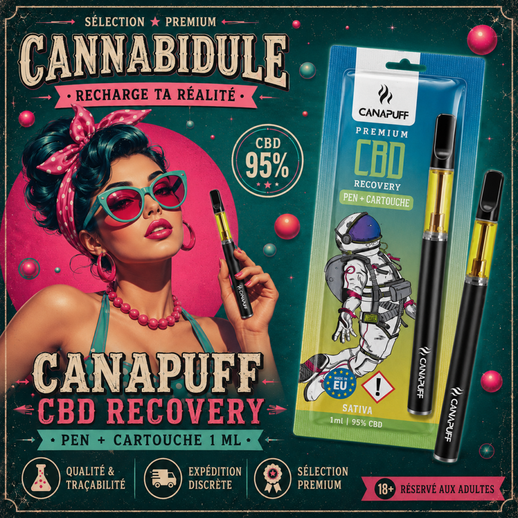 Pen + Cartouche CBD 95% Recovery Canapuff – 1 ml