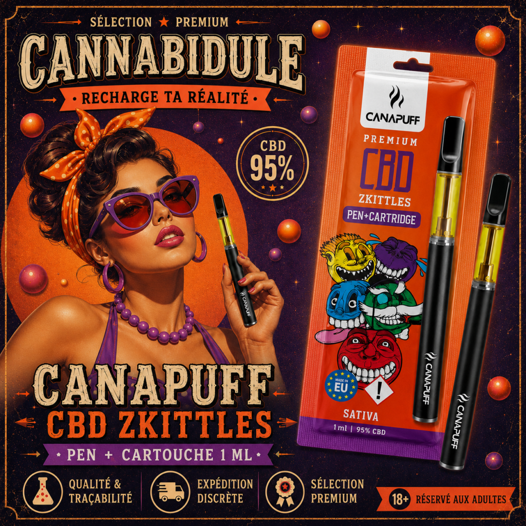 Pen + Cartouche CBD 95% Zkittles Canapuff – 1 ml