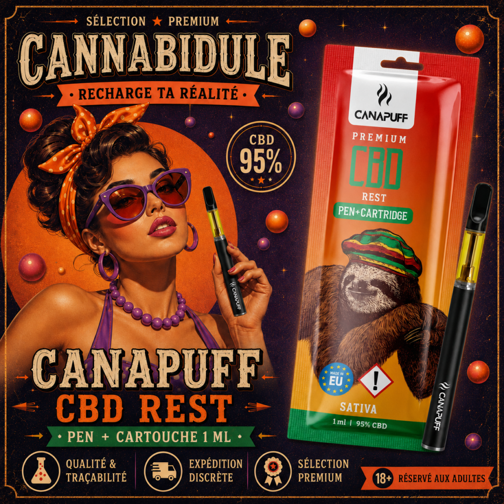 Canapuff REST – Pen + cartouche CBD 95 % – 1 ml
